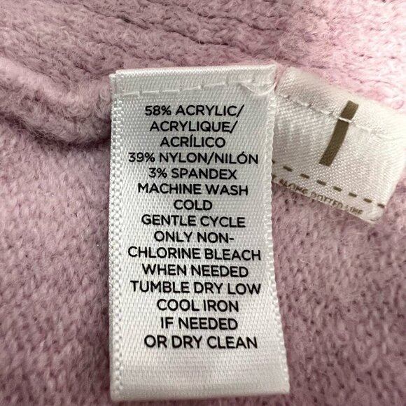 Loft Womens Pullover Sweater Pink Long Sleeve Jewel Neck Chevron Knit Stretch S - Picture 9 of 10